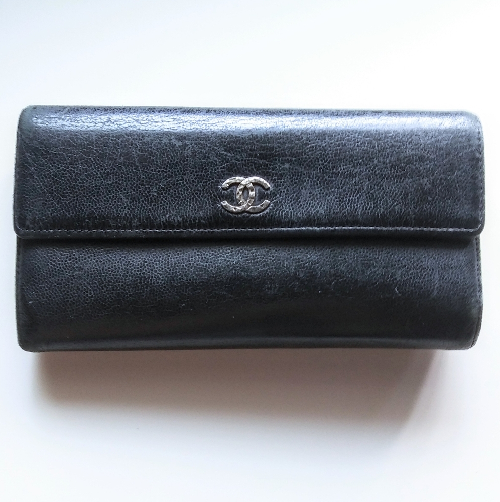 Chanel Authentic Certification Caviar Long Black Wallet